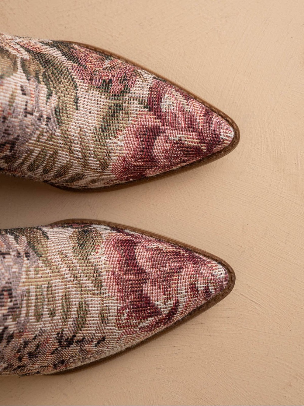 Floral Embroidered Pointed-Toe Heeled Boot - Pink Multi - Picture 3 of 9